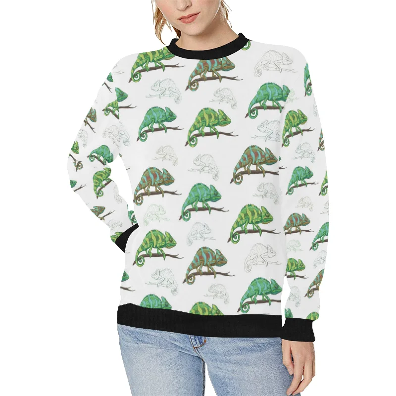 Chameleon lizard pattern Women's Crew Neck Sweatshirt