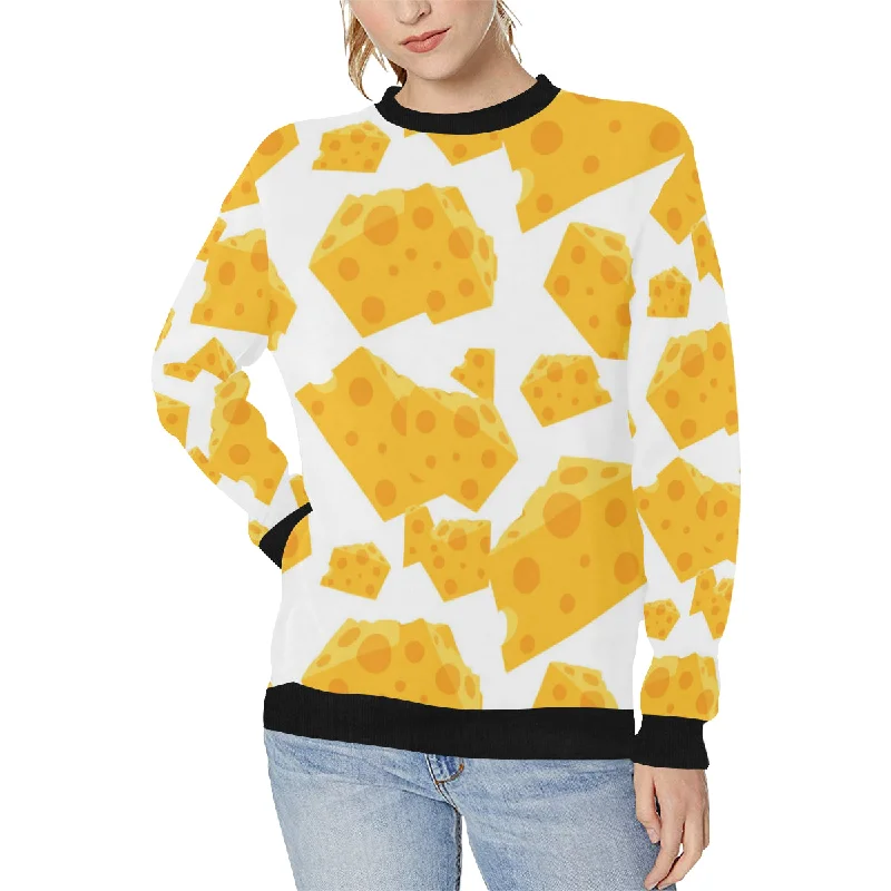 Cheese slice pattern Women's Crew Neck Sweatshirt