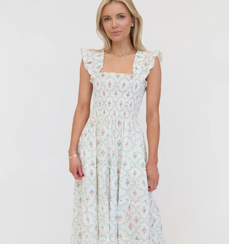 The Ellie Nap Dress - Pastel Trellis