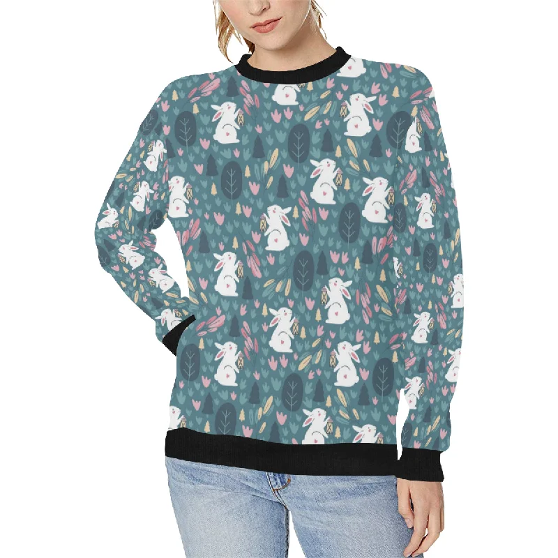 Cute rabbit pattern Women's Crew Neck Sweatshirt