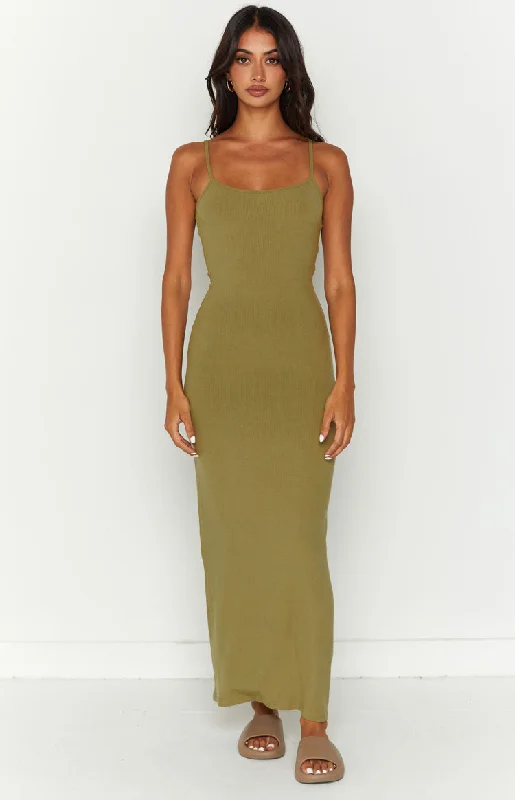 Melrose Khaki Maxi Dress