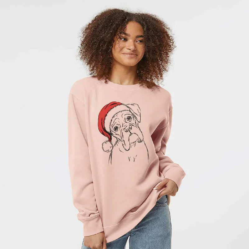 Santa Cooper the Boxer - Unisex Pigment Dyed Crew Sweatshirt