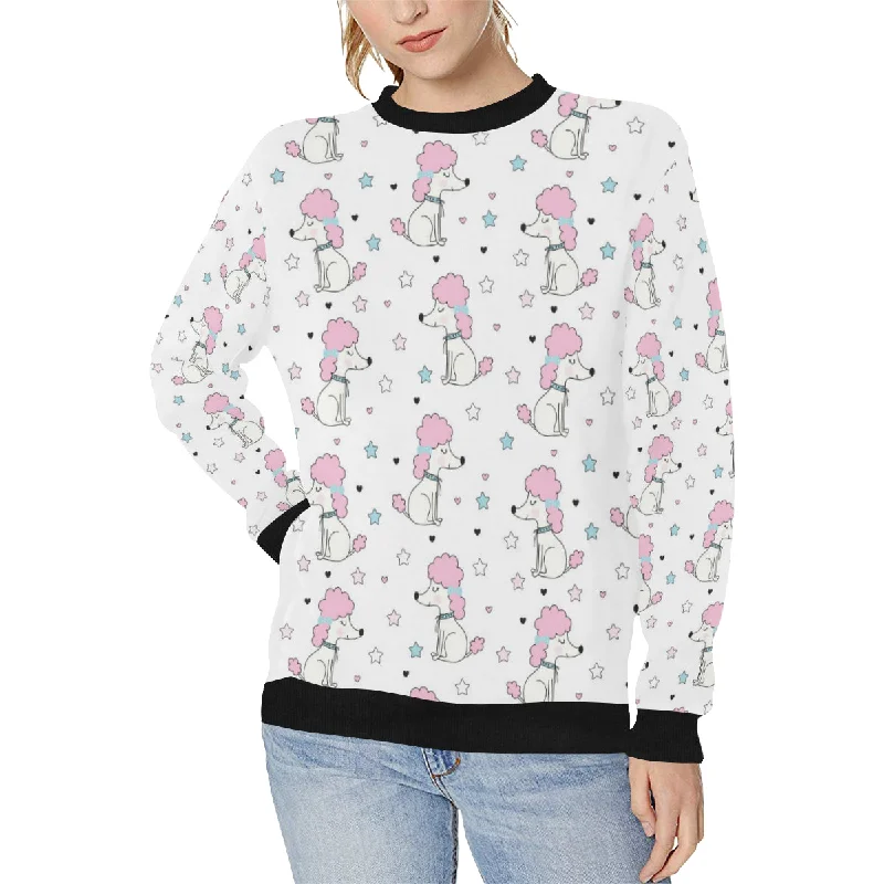 Cute poodle dog star pattern Women's Crew Neck Sweatshirt