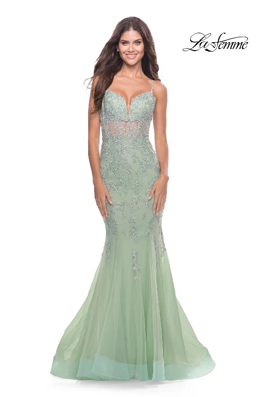 La Femme 31579 Lace/Tulle Godet Gown