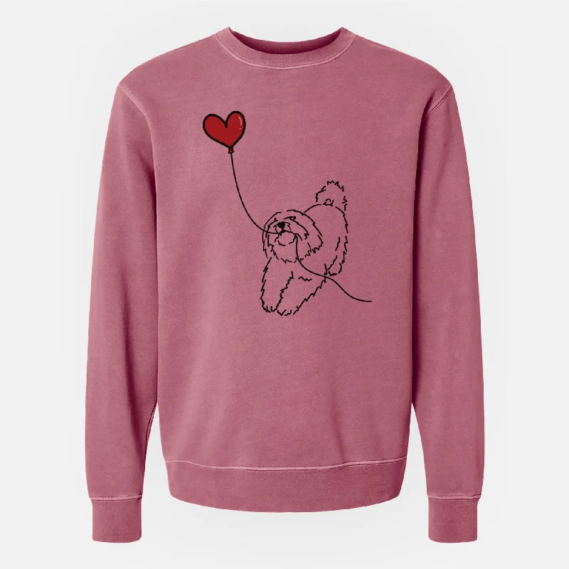 Coton de Tulear Heart String - Unisex Pigment Dyed Crew Sweatshirt