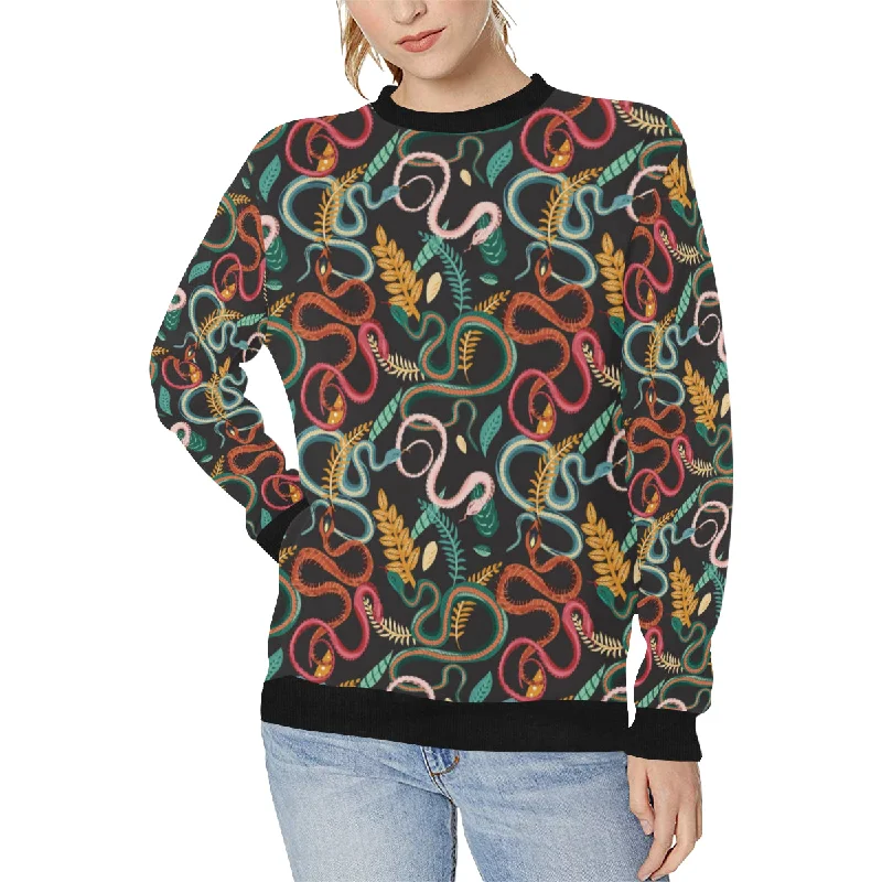 Colorful snake plant pattern Women's Crew Neck Sweatshirt