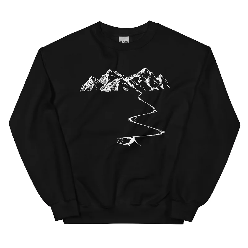 Berge - Kurve Linie - Skifahren - Sweatshirt (Unisex)