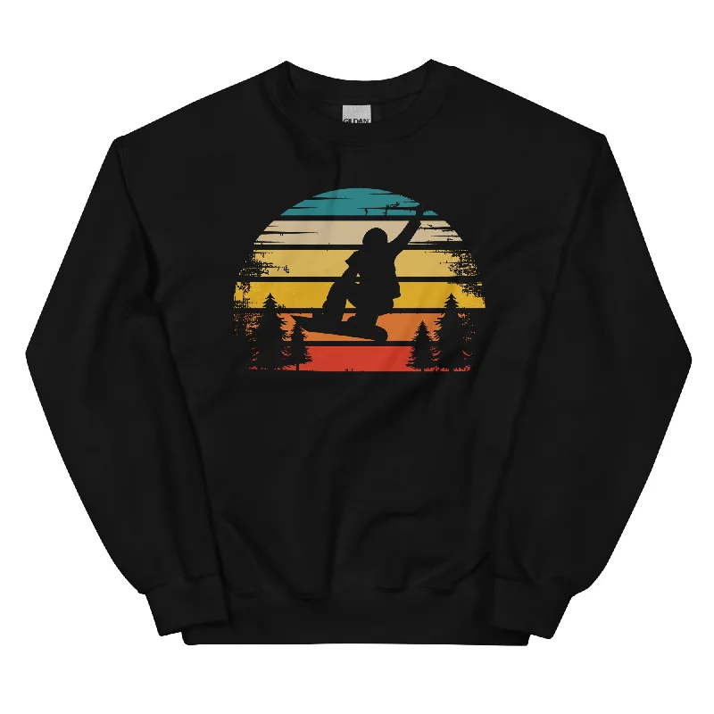 Retro Sonne und Snowboarding - Sweatshirt (Unisex)