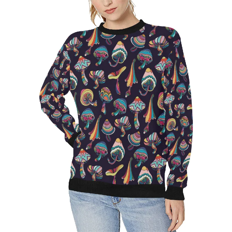 Colorful mushroom pattern Women's Crew Neck Sweatshirt