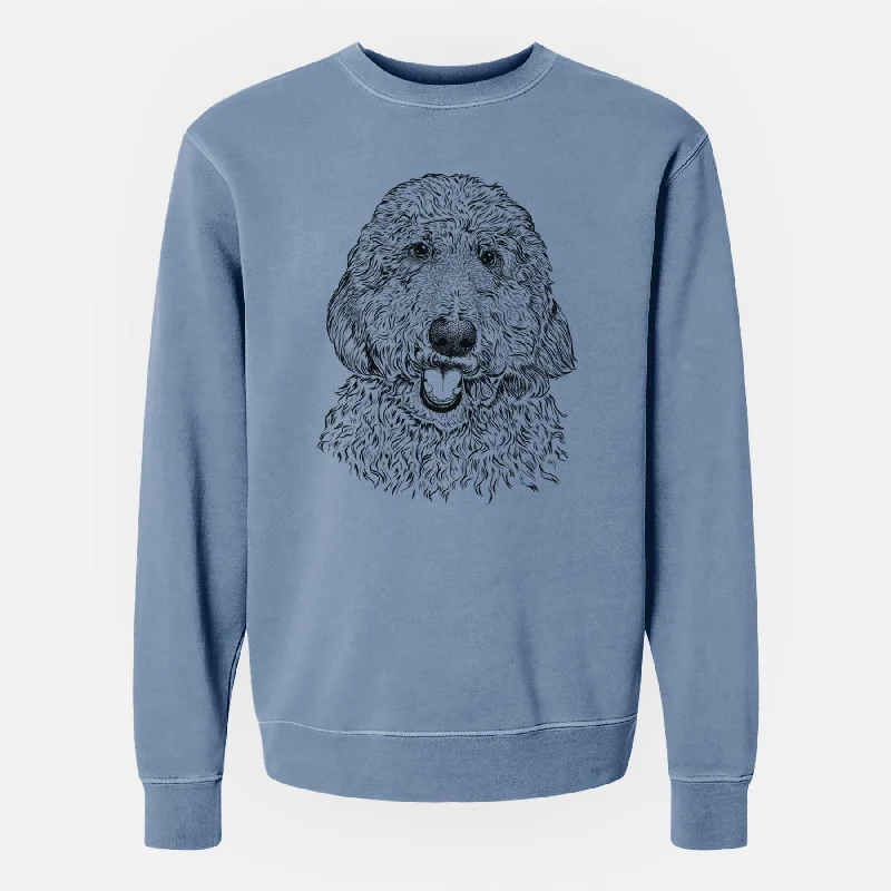 Bare Whisper the Goldendoodle - Unisex Pigment Dyed Crew Sweatshirt