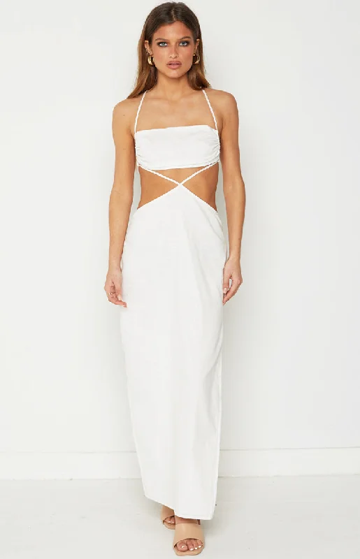 Mimi White Midi Dress