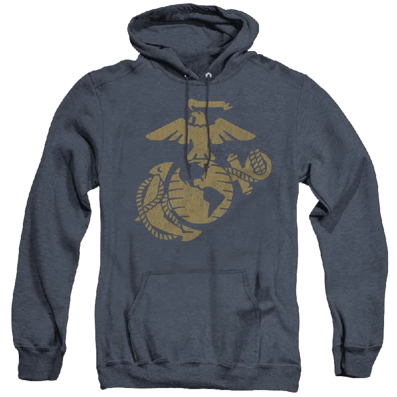 U.S. Marine Corps. Gold Emblem - Heather Pullover Hoodie