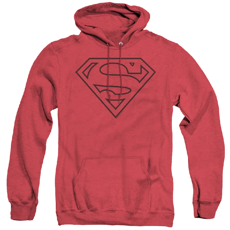 Superman Red & Black Shield - Heather Pullover Hoodie