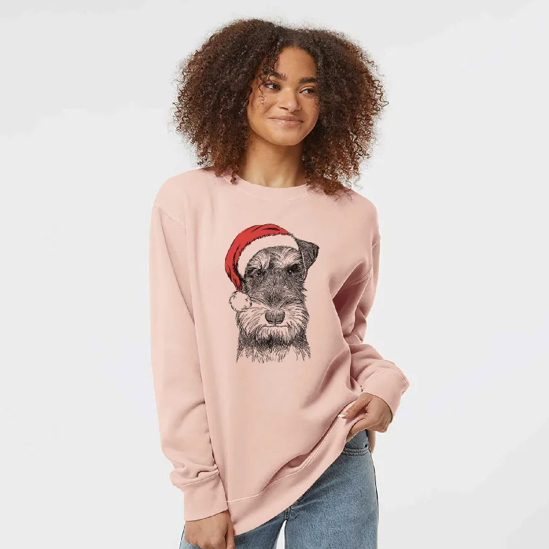 Santa Murphy the Mini Schnauzer - Unisex Pigment Dyed Crew Sweatshirt