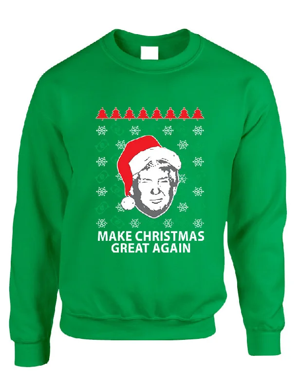 Adult Sweatshirt Donald Trump Make Christmas Great Again Ugly Xmas