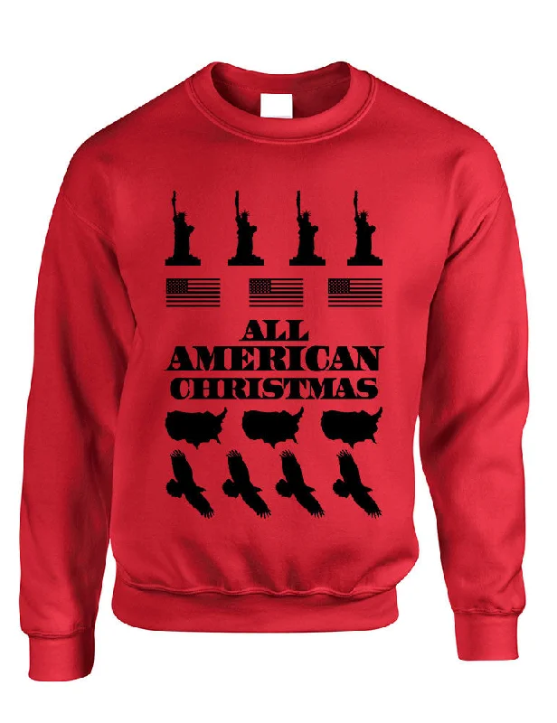 Adult Crewneck American Christmas Ugly Sweater Love USA Top