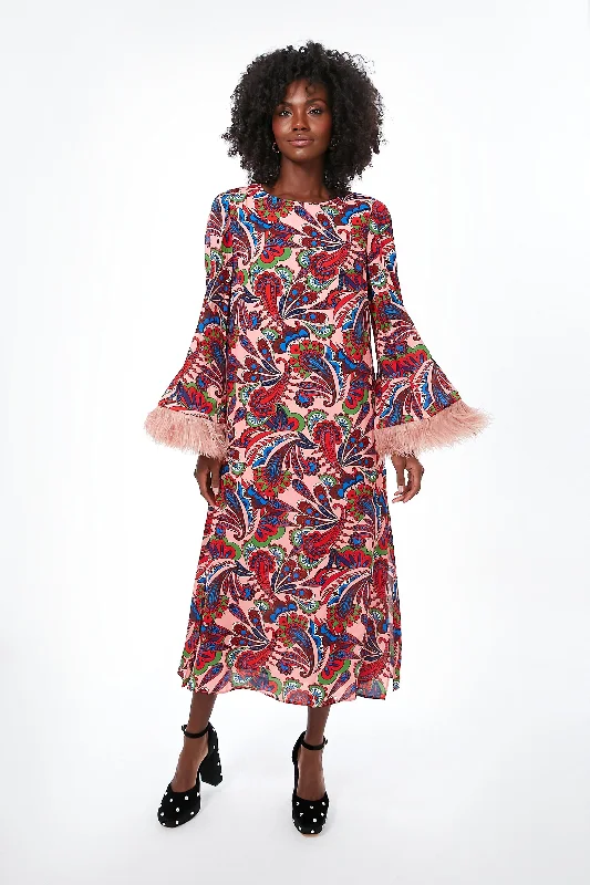 Pink Paisley Frankie Crepe Dress