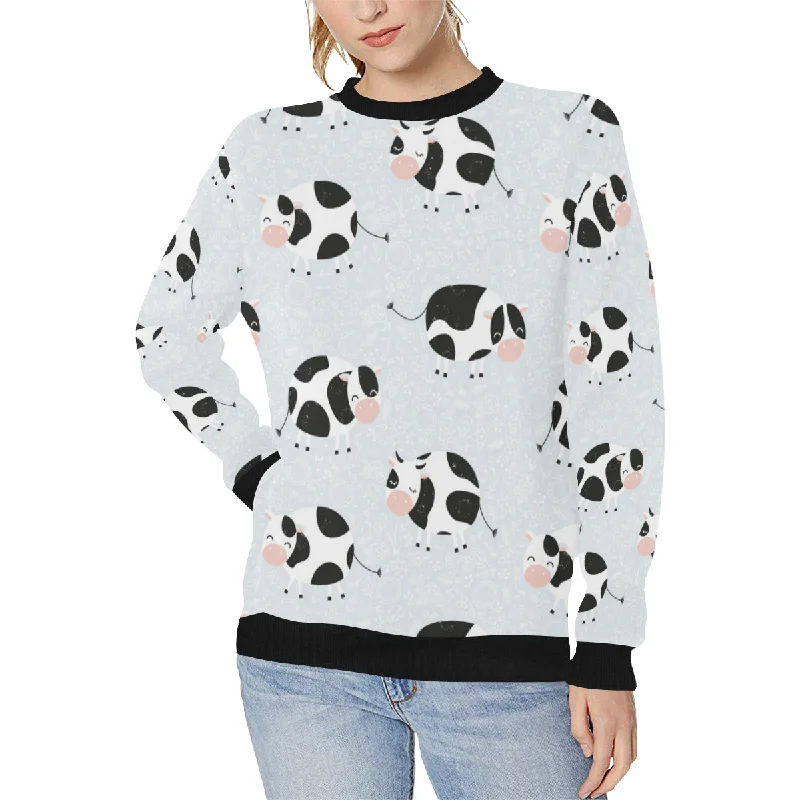 Cute cows pattern Women's Crew Neck Sweatshirt