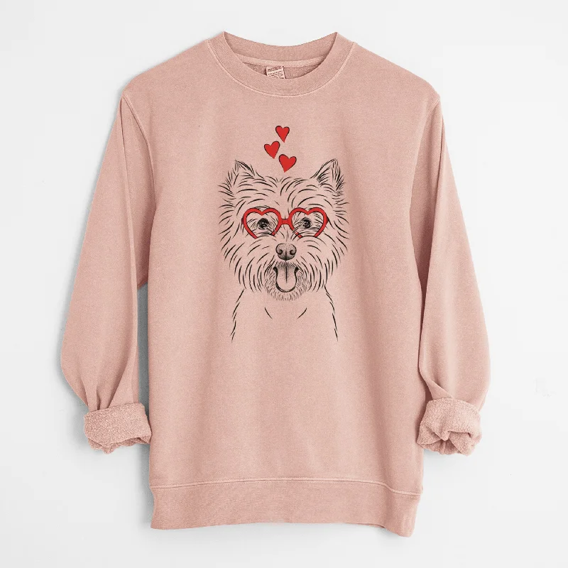 Valentine Welma the West Highland Terrier - Unisex Pigment Dyed Crew Sweatshirt