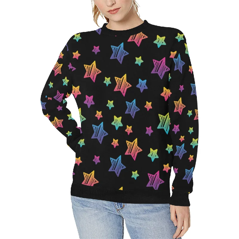 Colorful star pattern Women's Crew Neck Sweatshirt