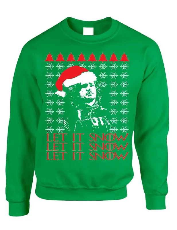 Adult Crewneck Let It Snow Ugly Christmas Sweater Jon Snow Gift