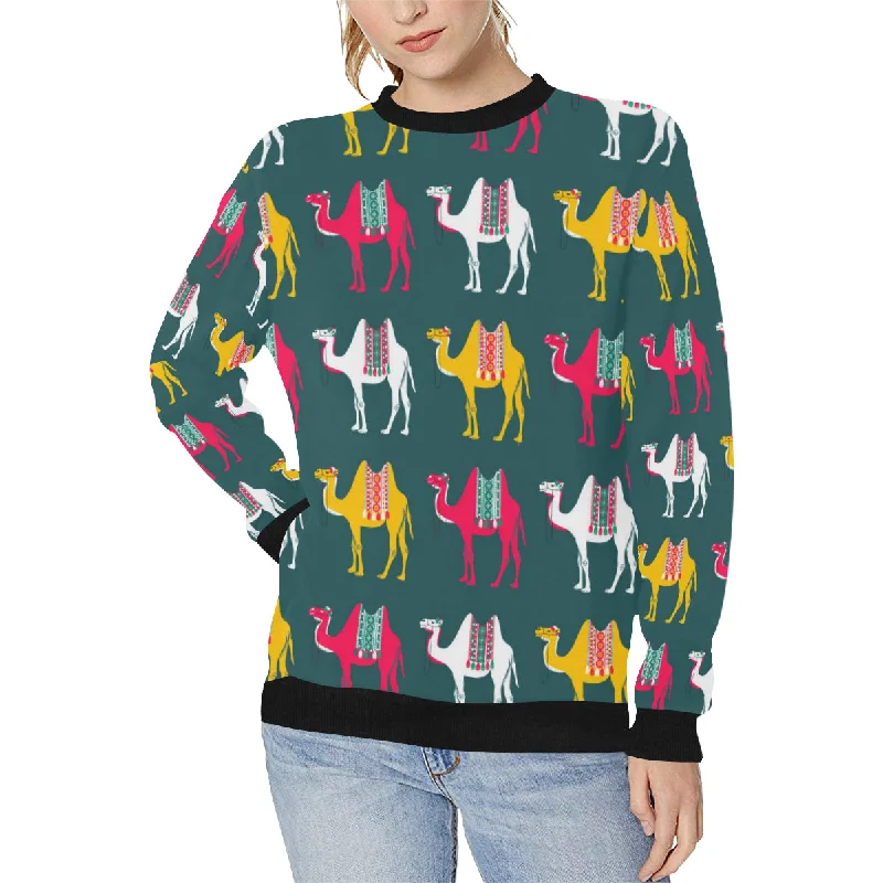 Camel pattern Women's Crew Neck Sweatshirt