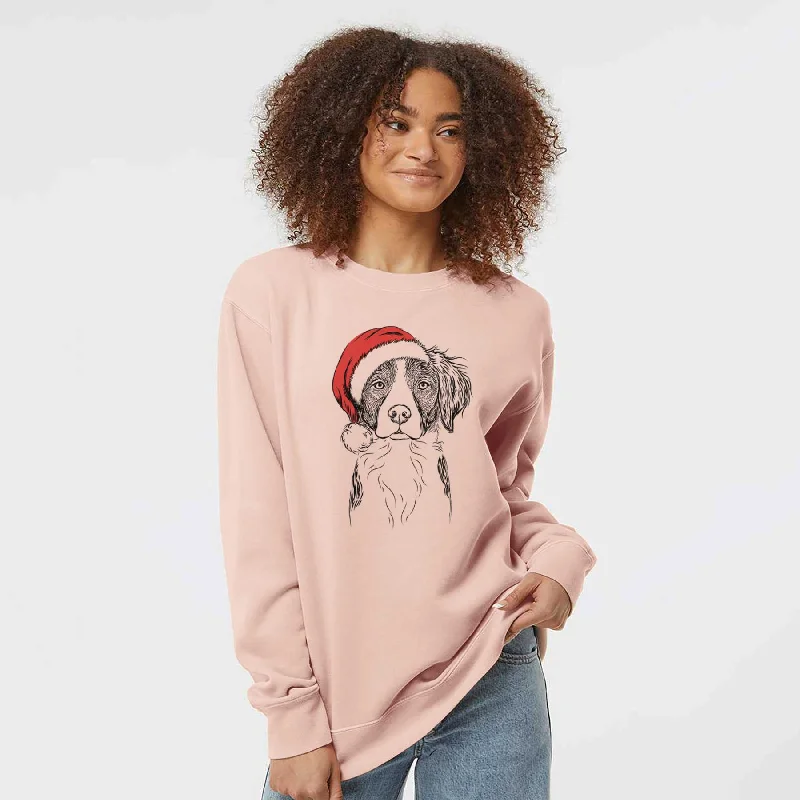 Santa Remi the Brittany - Unisex Pigment Dyed Crew Sweatshirt