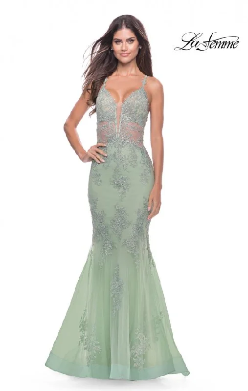 La Femme 31598 Mermaid Tulle/Lace Bodice Gown