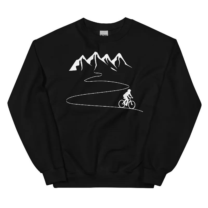 Berge - Kurve Linie - Radfahren - Sweatshirt (Unisex)