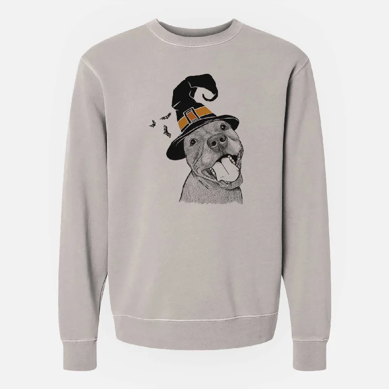 Witch Eloise the Pitbull Mix - Unisex Pigment Dyed Crew Sweatshirt