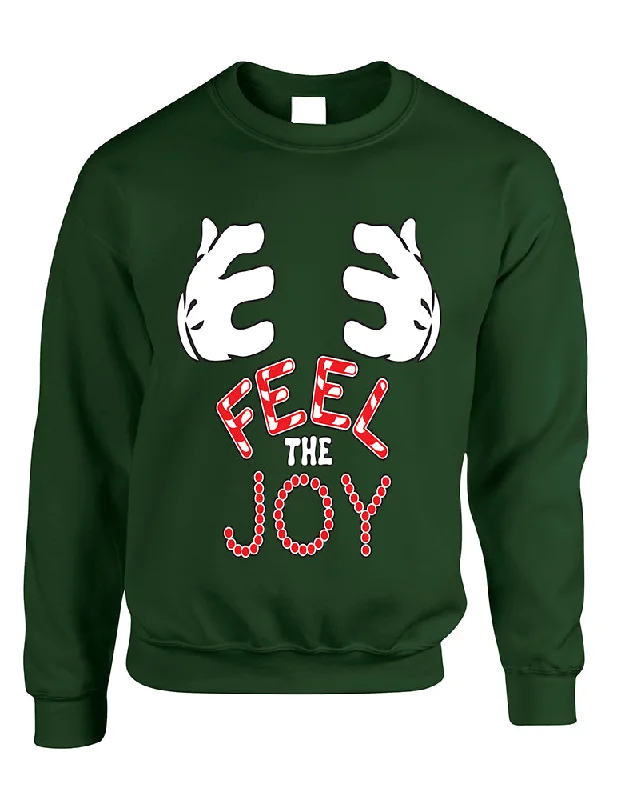 Adult Sweatshirt Feel The Joy Cute Christmas Gift Holiday Top