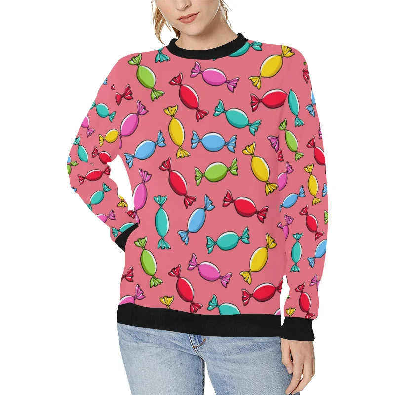 Colorful wrapped candy pattern Women's Crew Neck Sweatshirt