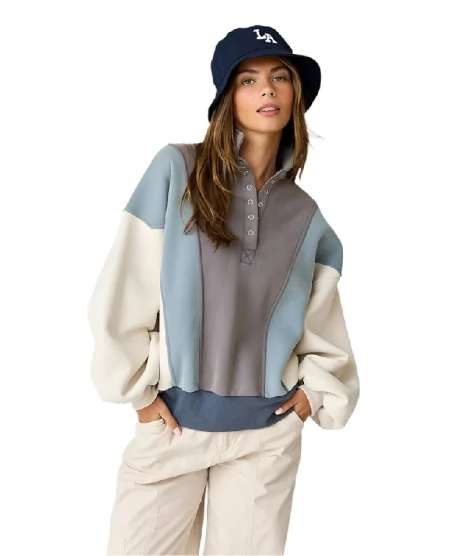 Emma Oversized Washed Colorblock Sweatshirt