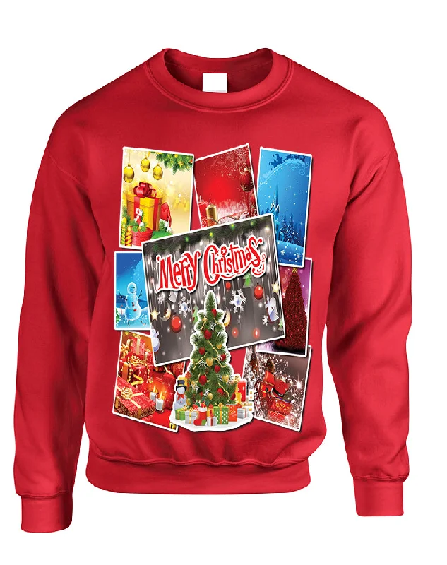 Adult Sweatshirt Christmas Postcards Holiday Graphic Gift Idea