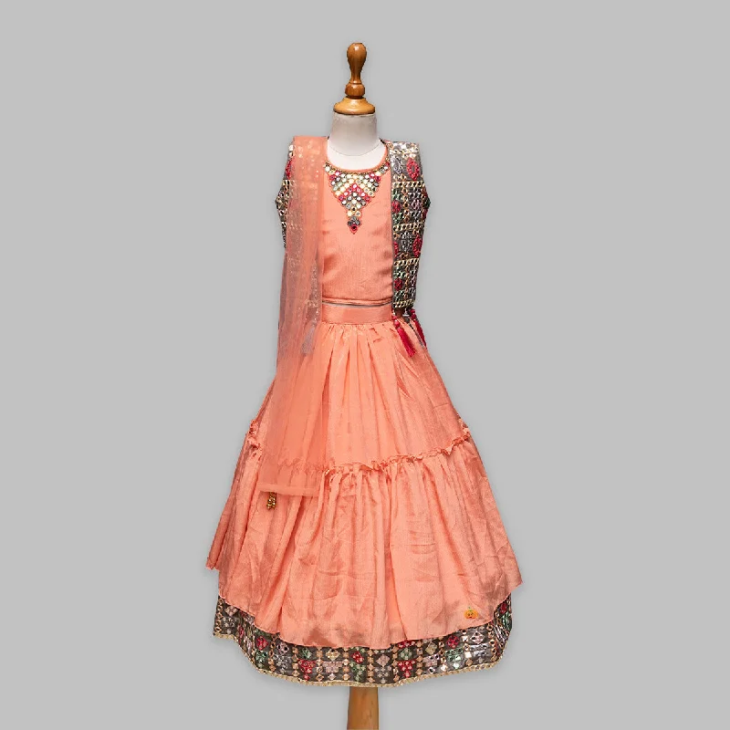 Peach Traditional Wear for Girl Kids