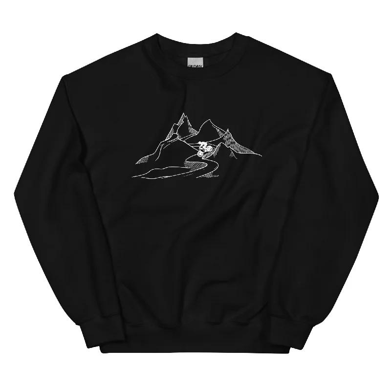 Mountainbiker fährt Downhill - (M) - Sweatshirt (Unisex)