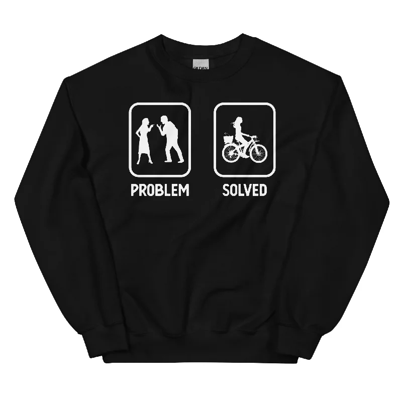 Problem Solved - Frau Radfahren - Sweatshirt (Unisex)