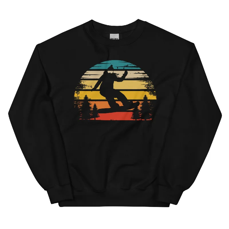 Retro Sonne und Snowboarding - Sweatshirt (Unisex)