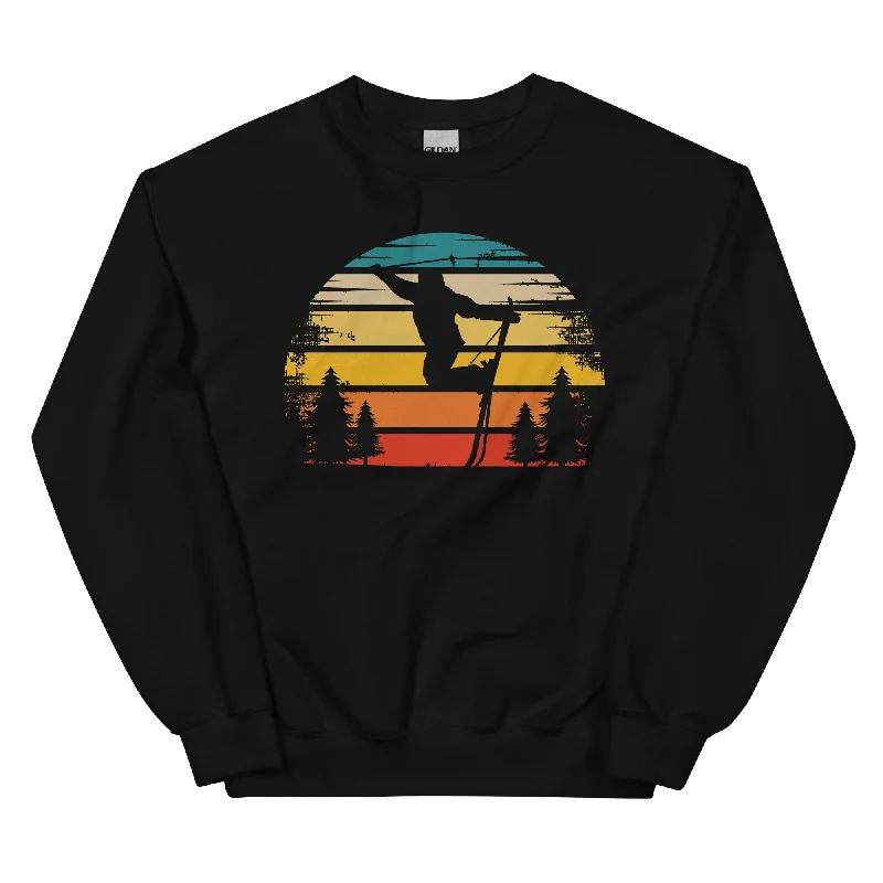 Retro Sonne und Skifahren - Sweatshirt (Unisex)