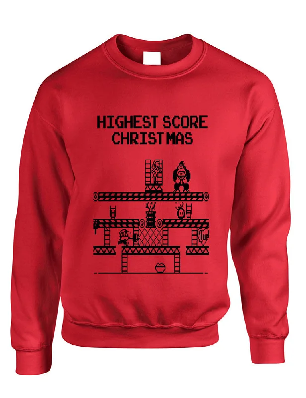 Adult Crewneck Highest Score Christmas Ugly Sweater Holiday Top