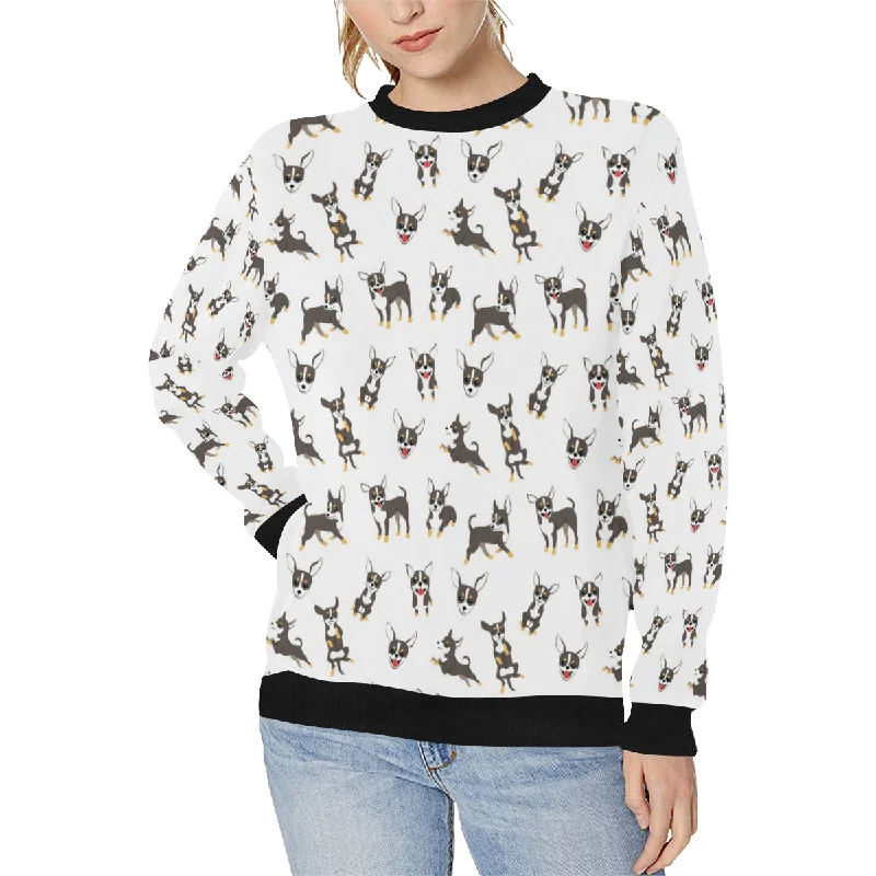 Chihuahua dog pattern Women's Crew Neck Sweatshirt