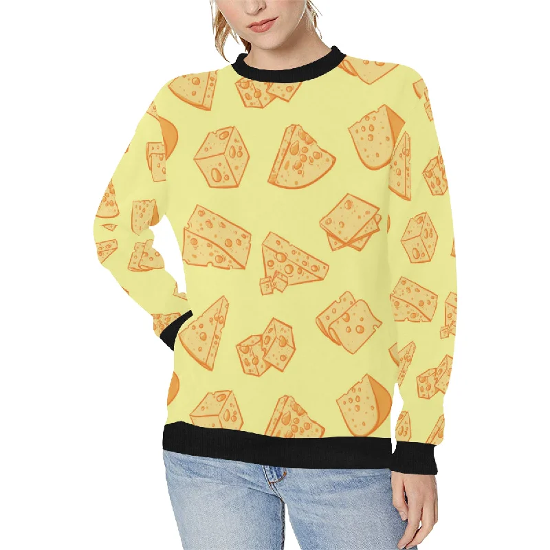 Cheese design pattern Women's Crew Neck Sweatshirt