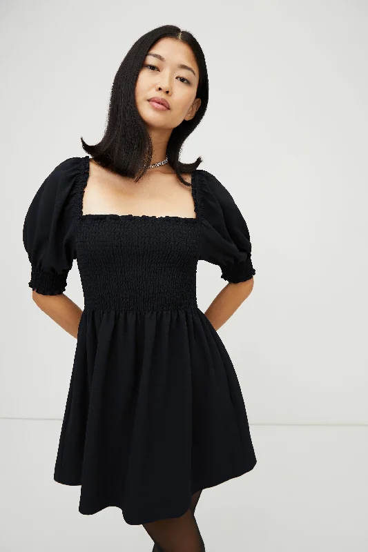 The Athena Nap Dress - Black Crepe