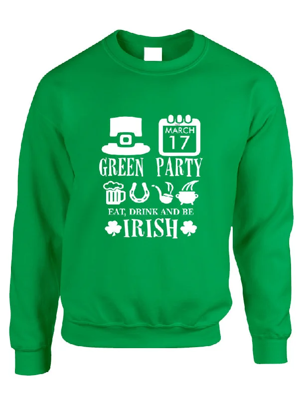 Adult Sweatshirt Green Party St Patrick's Day Drunk Sweatshirt