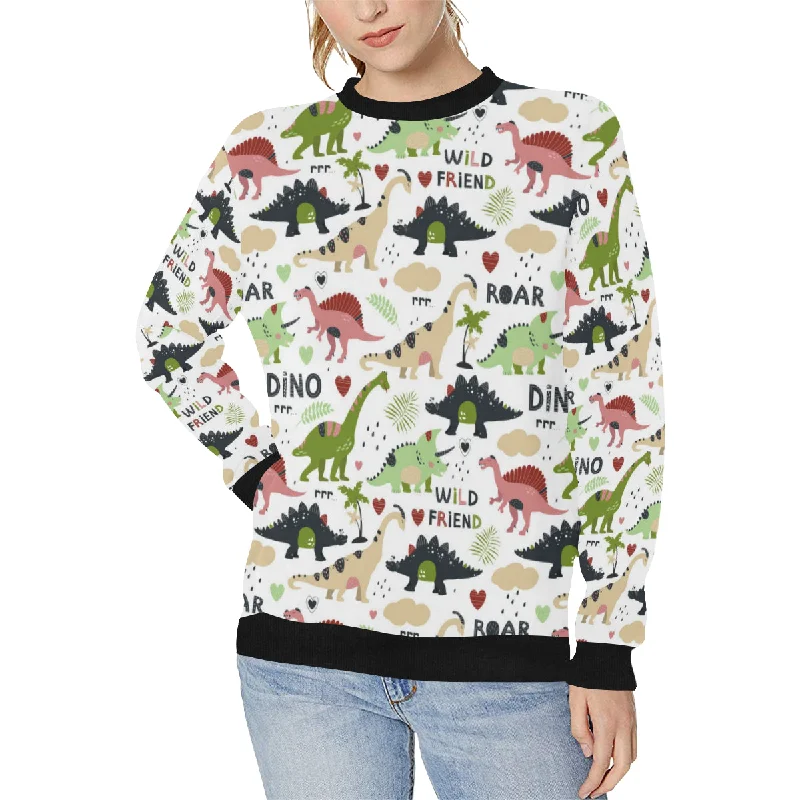 Cute dinosaurs pattern Women's Crew Neck Sweatshirt