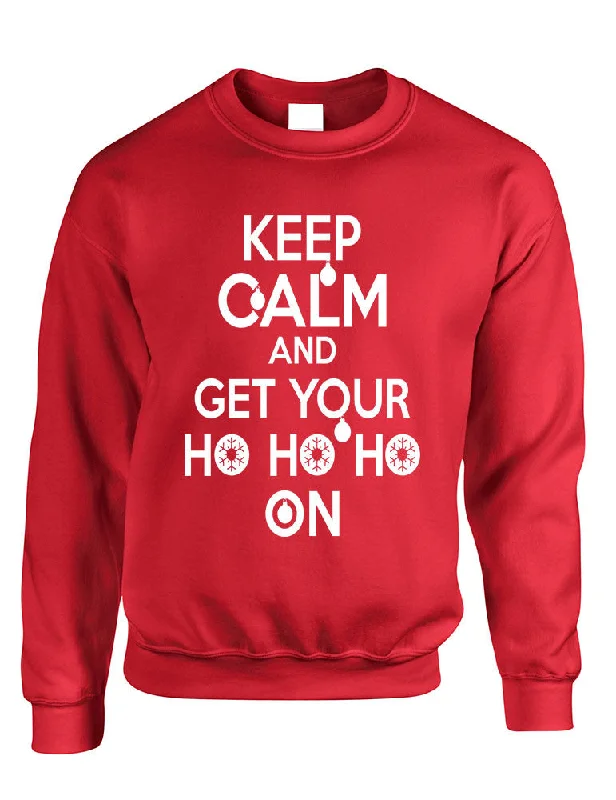 Adult Crewneck Keep Calm And Get Your Ho Ho Ho Christmas Sweater