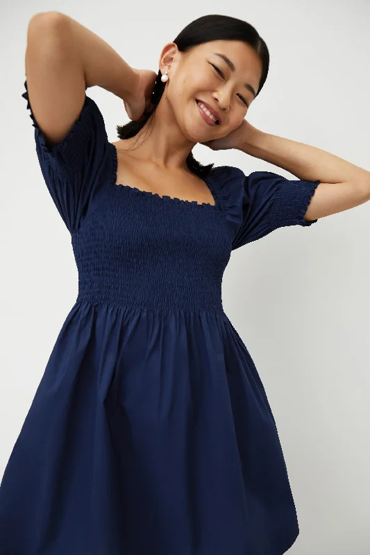 The Athena Nap Dress - Navy Crepe