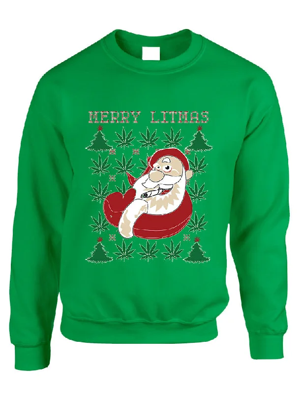 Adult Crewneck Santa Litmas Merry Christmas Ugly Sweater