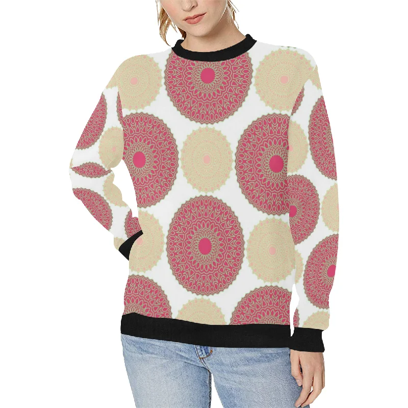 Circle indian pattern Women's Crew Neck Sweatshirt