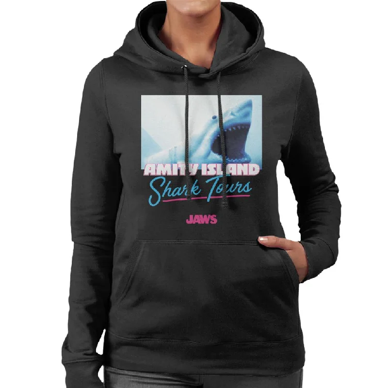 Jaws Amity Island Shark Tours Women's Hooded Sweatshirt